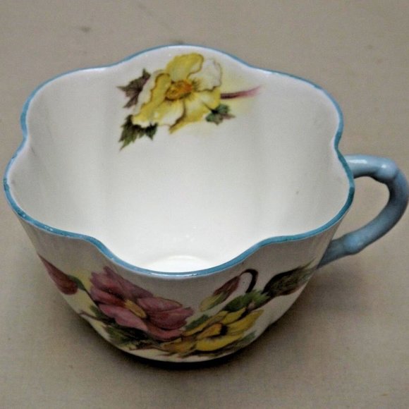 Shelley Fine Bone China England Dainty Begonia Footed Tea Cup and Saucer - Picture 6 of 12